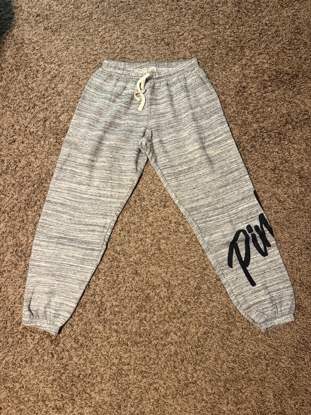 PINK Victoria's Secret Heather Gray Sweatpants with Black Logo